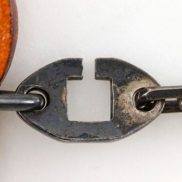 Hermes Apricot Bag Charm Leather Orange Unisex Charm - Picture 4 of 10